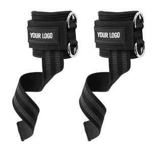 MKAS Correas de Levantamiento de Muñeca Gruesas, Cómodas y Reforzadas con Logotipo Personalizado y Anillo en <span class=keywords><strong>D</strong></span> para Levantamiento de Pesas y Entrenamiento de Gimnasio - Product Image 2
