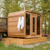 Sauna extérieur en cèdre rouge massif, pour 2 à 4 personnes, avec poêle à sauna, certifié CE, en promotion.