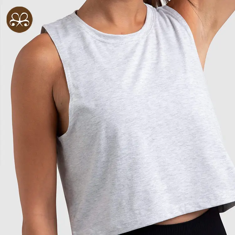 Custom Crop Tops Workout Tops Loose Sleeveless Cropped Muscle Open Side Tank top Gym Exercise Yoga Shirts Women