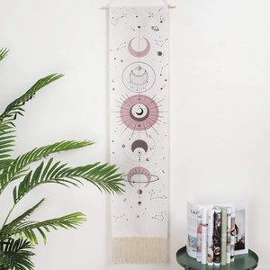 Bohème Jacquard <span class=keywords><strong>tenture</strong></span> murale éclipse lunaire Cycle imprimé coton <span class=keywords><strong>lin</strong></span> affiche phase de lune tapisseries pour chambre tricoté tissé - Product Image 5
