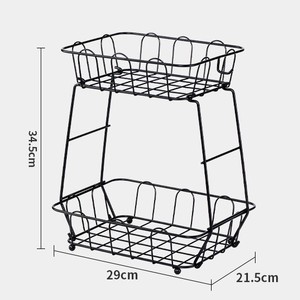 Support de comptoir de cuisine en <span class=keywords><strong>métal</strong></span> double couche pour le stockage des fruits et légumes Étagère <span class=keywords><strong>à</strong></span> légumes Panier <span class=keywords><strong>à</strong></span> collation - Product Image 6