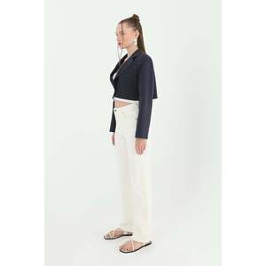 Pantalon en jean rayé pour femme - 31877PNT - ECRU - Product Image 2