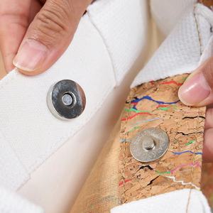 סיטונאי huapu holk-010 תבואה עץ מותאם אישית שילוב תיק נשים עם רוכסן סגירה כותנה ידית ליבה מלאה - Product Image 4