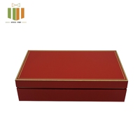 Caja de Regalo Navideña de Lujo Personalizada, Cartón Rígido Rojo, Empaque Festivo con Logotipo en Lámina Dorada, Venta al Por Mayor