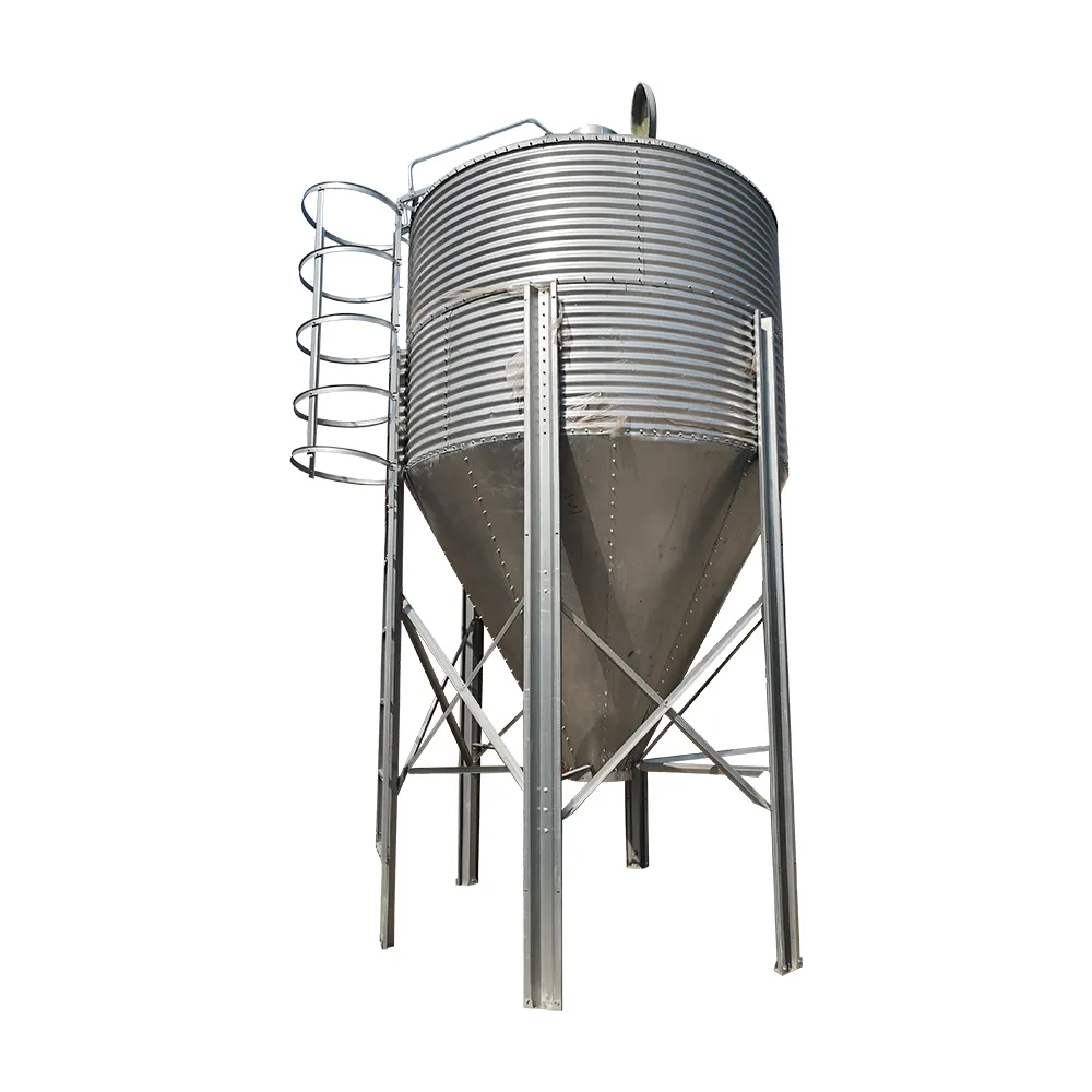 Novo Silo de aço com sistema de pesagem para linha de alimentação de aves e fazenda de gado ao ar livre, capacidade de 3,2-52 toneladas