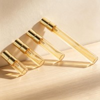 Flacon de parfum en verre coloré et élancé de 2 ml à 10 ml avec bouchon à vis, flacon pulvérisateur d'échantillon pour recharge