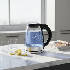 <span class=keywords><strong>Hervidor</strong></span> eléctrico Lianjiang de vidrio de borosilicato con luz azul de 1,8 l, <span class=keywords><strong>hervidor</strong></span> eléctrico doméstico transfronterizo con pantalla LED de alta potencia de 1500W - Product Image 1