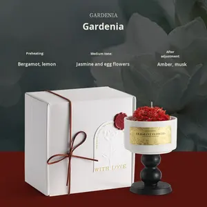 Boîte cadeau de bougie parfumée Camellia pour la Saint-Valentin, Pâques, faveurs de mariage, cadeau d'anniversaire haut de gamme, fait main, personnalisable, <span class=keywords><strong>cire</strong></span> de soja - Product Image 6