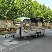 Camion de restauration mobile ONLYWE en acier inoxydable avec station de cuisson complète et système d'évier pour la vente de nourriture en extérieur