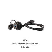 Conector Eléctrico Impermeable IP67 Lshitech, Adaptador de Enchufe Circular USB3.0 Hembra a Macho para Conectores de Cable Automotriz de 0.1-1m