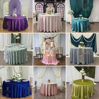 Nappe Ronde en Velours Écrasé à Paillettes Rose et Noir Scintillante pour Mariage, Banquet, Fête, Décoration de Salle d'Événements