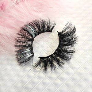 Setrip warna-warni Logo pribadi ekstensi bulu mata warna kualitas tinggi 3d 15mm 25mm dengan ekstensi bulu mata berkilau - Product Image 4