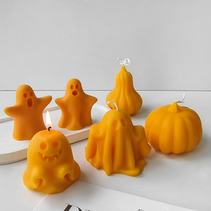 Moule à bougie en silicone DIY en forme de fantôme pour Halloween – Outil amusant pour gâteaux parfumés pour fête de la Toussaint - Product Image 2