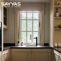 Ventana Abatible de Madera Revestida de Aluminio W-FL95-IW de Sayyas, Hecha a Medida, con Triple Acristalamiento y Vidrio Acústico Insonorizante