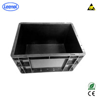 Boîte de rangement électronique en plastique recyclé noir ESD OEM ODM, conteneur antistatique pour le transport de composants électroniques de précision