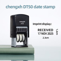 Tampon auto-encreur réversible Chengxh-DT50 de haute qualité, texte personnalisable, dates réglables (chinois/anglais), pour usage bureautique, en plastique