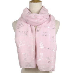 Foulards de plage en aluminium pour femmes Wraps pour dames étole brillante à paillettes châle feuille métallique or chat écharpe longue châle polyester cou écharpe - Product Image 3