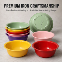 Pot Bunga Besi Lubang Drainase Penyiraman Otomatis Tahan Lama Ramah Lingkungan Ringan Modern Rustic Tradisional Dalam/Luar Ruangan