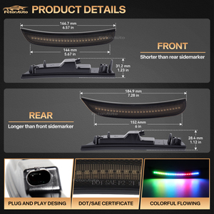 Luces Laterales Dinámicas LED para Chevrolet para Chrysler 300 15-22, Iluminación Dinámica Azul Verde para Parachoques Trasero con Intermitentes, Nuevo - Product Image 3