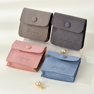 Bolsa de Joyería de Microfibra Gruesa de Alta Gama para Pulseras, Collares y Anillos, Bolsa de Joyería de Gamuza con Botón a Presión y Estampado Personalizado - Product Image 6