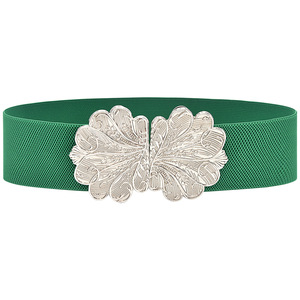 <span class=keywords><strong>Ceinture</strong></span> <span class=keywords><strong>large</strong></span> élastique et extensible en alliage, style européen et américain, avec boucle carrée, pour femmes, idéale pour manteaux, robes et costumes - Product Image 4