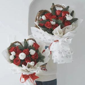 Ouya กระดาษห่อดอกไม้สดพิมพ์ลายหัวใจขนาดเล็กกันน้ำสำหรับร้านดอกไม้และช่อดอกไม้ - Product Image 2