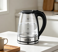 Bouilloire à eau en verre OEM 2,2 L, prise ronde sud-africaine à 3 broches 220 V, chauffe-eau pour l'Afrique du Sud et les foyers africains