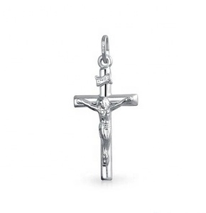 Regalos de Navidad, Collar con Colgante de Cruz de <span class=keywords><strong>Jesús</strong></span> en Plata de Ley 925 Personalizado, Joyería Cristiana INRI - Product Image 2