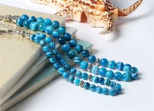 2022 classico religioso agata naturale Tasbih 8MM gemma musulmana 33 pezzi perline <span class=keywords><strong>di</strong></span> preghiera Subha rosario islamico - Product Image 3