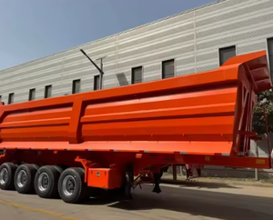 Semi-remorque à benne arrière à 4 essieux avec pneus 12R22.5 en acier pour camions - Product Image 1