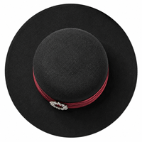 Chapeau Fedora en gros, personnalisé avec logo, en feutre de laine, décoré de rubans et de strass, pour femme, idéal pour les fêtes et tenues formelles, saisonnier