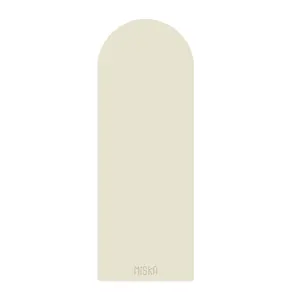 Custom Logo Factory Wholesale 5mm Thick Curve Oval U Shaped Coconut Milk Color Beige Matt PU Rubber Grounded Yoga Mat