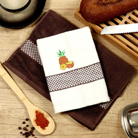 Serviette de cuisine gaufrée 100 % coton écologique avec broderie jacquard motif sport en tissu éponge