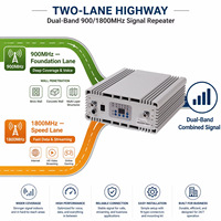 Amplificador de Señal 5G 900/1800 MHz 30dB Ganancia SDF 4 Subbandas GSM LTE para Hogar, Hotel, Centro Comercial, Cobertura de 1000-2000 m²