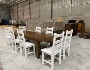 Mobilier vietnamien ensemble de table à manger en bois massif table à manger rectangulaire 8 places. - Product Image 4