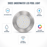 Lampes LED sous-marines étanches IP68 10W 110mm DC12V ultra-minces 8MM en acier inoxydable 316 + PC, éclairage de piscine, lampe sous-marine