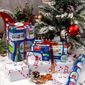 Christmas Theme Gift <b>Wrapping</b> <b>Paper</b> Double-Sided Art <b>Paper</b> 120GSM Recyclable for Holiday Packaging - Product Image 2