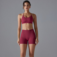 Nouveau Yoga Cross Beauté Dos Sous-Vêtements De Sport Yoga Shorts Deux Pièces Ensemble À Séchage Rapide Respirant