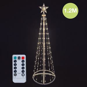 Árbol LED de 120 cm con control remoto, 32 funciones, IP44, luz cálida, conexión USB; ideal para decoración y ambientación. - Product Image 3