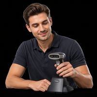 Lecteur de codes-barres sans fil 2D haute compatibilité, connectivité double mode, connexion 2.4G Plus