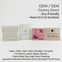 Sac cadeau de luxe en suède écologique pour bijoux, petite pochette anti-poussière en velours imprimée au logo personnalisé par sérigraphie