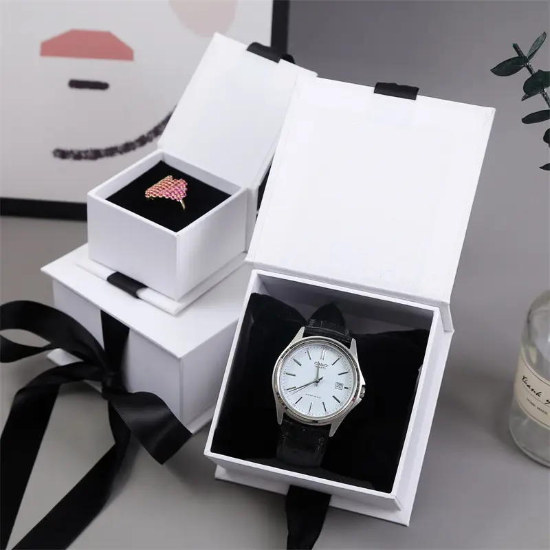 Scatole di gioielli all'ingrosso che confezionano scatole regalo di gioielli Joyeria di lusso con scatola di carta rigida con Logo personalizzato