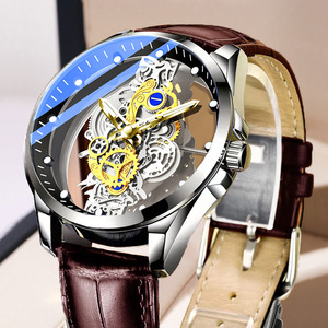 Luxury Gold Stainless Steel Watch Case Automatic Waterproof Quartz Watches for Man Relojes Hombre Wristwatch Men <b>Clock</b> - Product Image 5