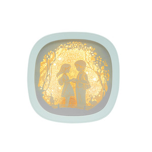 2025 Diy 3D Paper Cut Light Box Plastic Round Photo Frame Art Home Decor Promotional <strong>Gift</strong> <strong>Items</strong> for Handcraft Product - Product Image 2