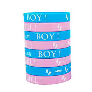 Fabrieksprijs Hot Verkoop Team Jongen Meisje Seks Onthullen Groep Verjaardagsfeest School Start Seizoen Jongen Meisjes Custom Siliconen Armband - Product Image 2