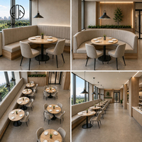 Chaise rembourrée Ron Group pour hôtel, restaurant, mobilier commercial, table ronde en bois massif, banquette moderne de luxe en tissu pour café