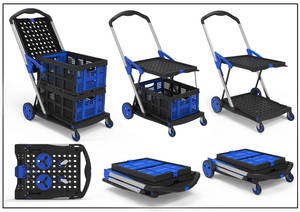 Chất lượng cao Hai Lớp Gấp xe đẩy Giỏ mua hàng với Thùng Lưu Trữ - Product Image 3