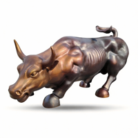 Sculpture de taureau en laiton antique, décoration pour le marché boursier de Wall Street, cadeau d'affaires
