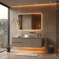 Ensemble Meuble de Salle de Bain avec Vasque en Marbre et Plan de Travail en Quartz, Meuble-Vasque et Lavabo
