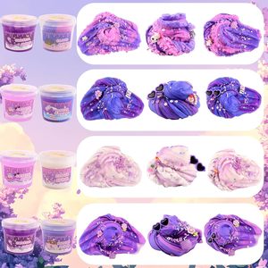 Kit para Hacer Slime Degradado Morado y Blanco con Adornos de Dibujos Animados, Bolas de Espuma, Personalizable, Textura Táctil, para Bolsas de Regalo, Venta al por Menor - Product Image 2